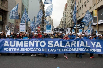 El Sindicato de las Telecomunicaciones realiza un paro y movilización por paritarias